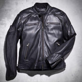 Harley Davidson Reflective Skull Motorcycle Real Leather Jacket with Multiple Pockets - MNCLeather
